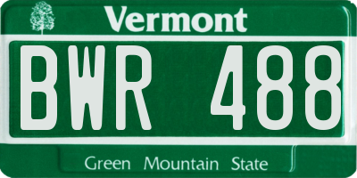 VT license plate BWR488
