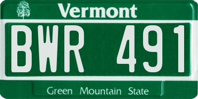 VT license plate BWR491