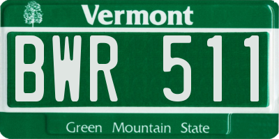 VT license plate BWR511