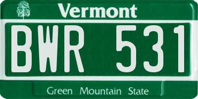 VT license plate BWR531
