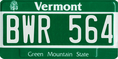 VT license plate BWR564