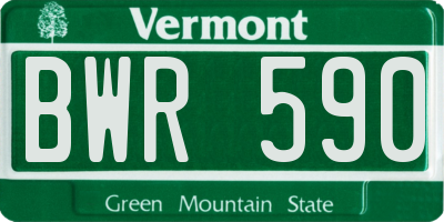 VT license plate BWR590