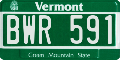 VT license plate BWR591