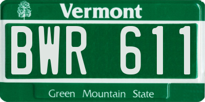 VT license plate BWR611