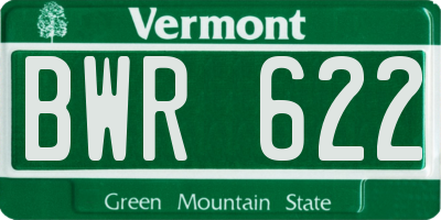 VT license plate BWR622