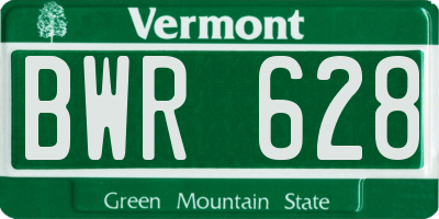 VT license plate BWR628