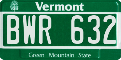 VT license plate BWR632