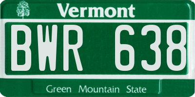 VT license plate BWR638
