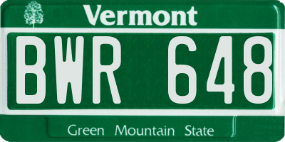 VT license plate BWR648