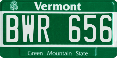 VT license plate BWR656