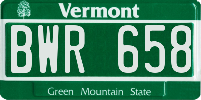 VT license plate BWR658