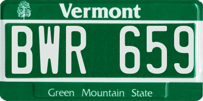 VT license plate BWR659