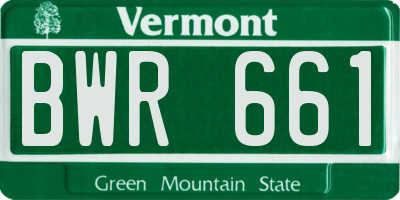 VT license plate BWR661