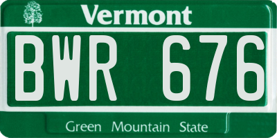 VT license plate BWR676