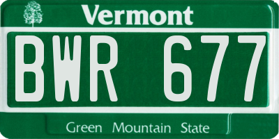 VT license plate BWR677
