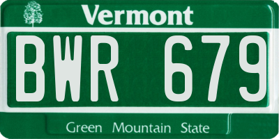 VT license plate BWR679