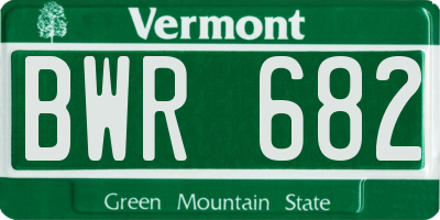 VT license plate BWR682