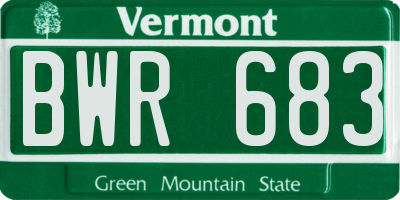 VT license plate BWR683