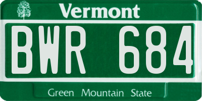 VT license plate BWR684