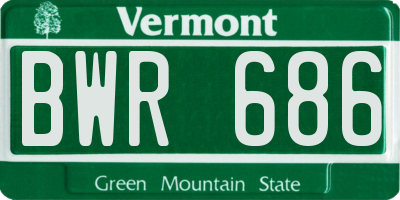 VT license plate BWR686
