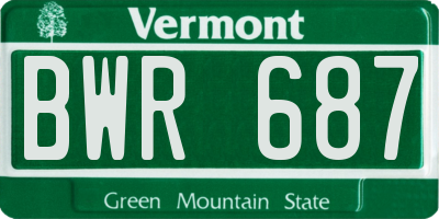 VT license plate BWR687