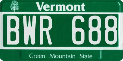 VT license plate BWR688