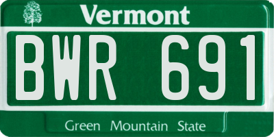 VT license plate BWR691