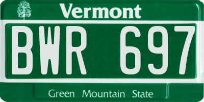 VT license plate BWR697