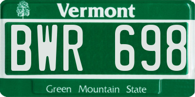VT license plate BWR698