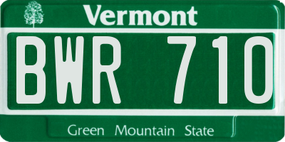 VT license plate BWR710
