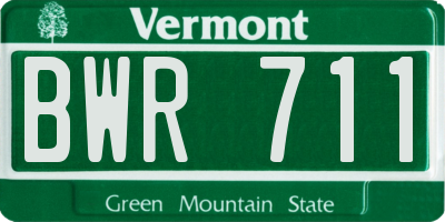VT license plate BWR711