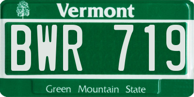 VT license plate BWR719