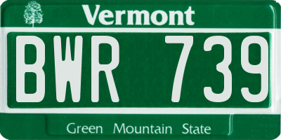 VT license plate BWR739