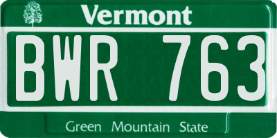 VT license plate BWR763