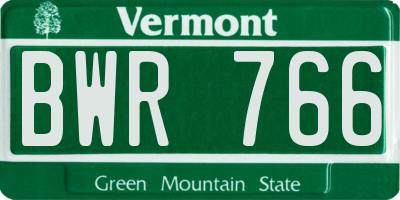 VT license plate BWR766