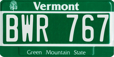 VT license plate BWR767