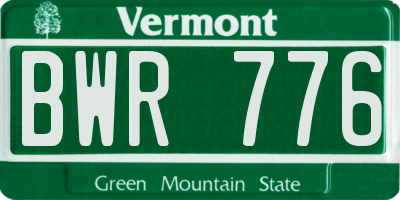 VT license plate BWR776