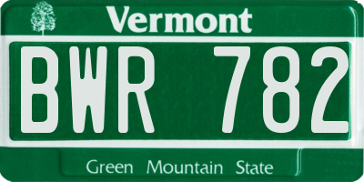 VT license plate BWR782