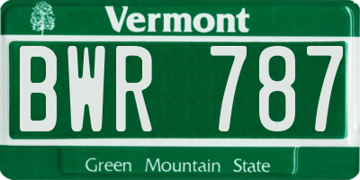 VT license plate BWR787