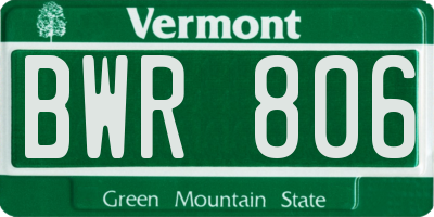VT license plate BWR806