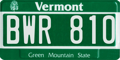 VT license plate BWR810