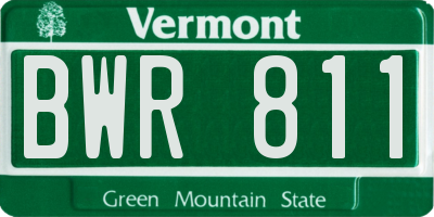 VT license plate BWR811