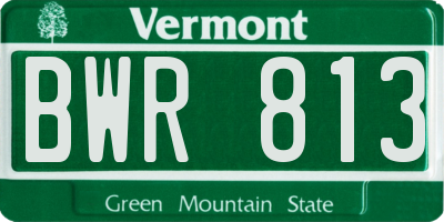 VT license plate BWR813