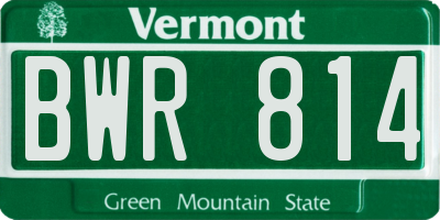 VT license plate BWR814