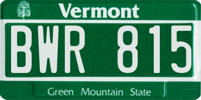 VT license plate BWR815