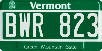 VT license plate BWR823