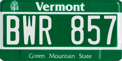 VT license plate BWR857