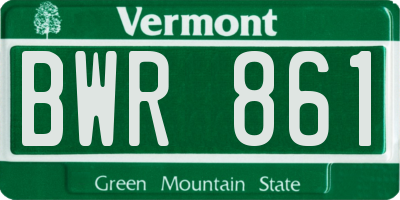 VT license plate BWR861