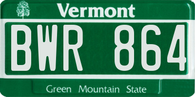 VT license plate BWR864