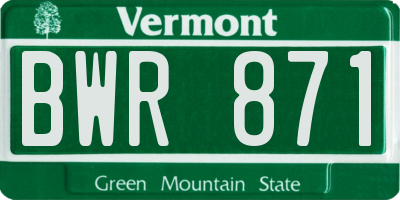 VT license plate BWR871